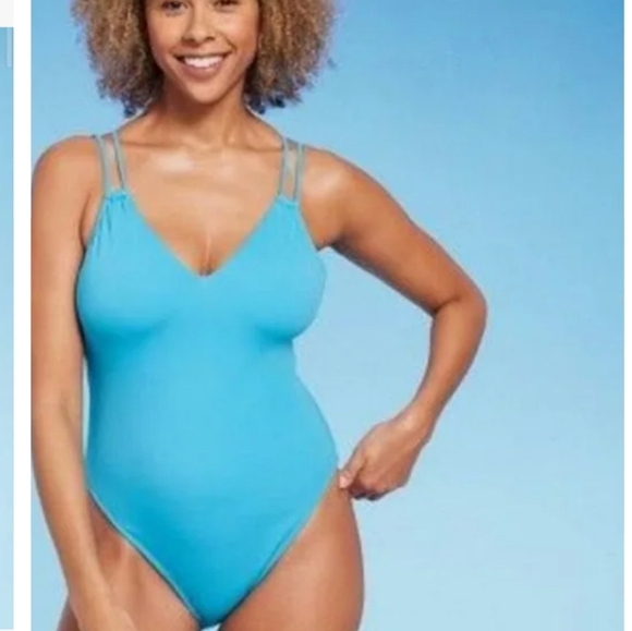 Shade n Shore 1 Piece Blue Swimsuit - Picture 1 of 13